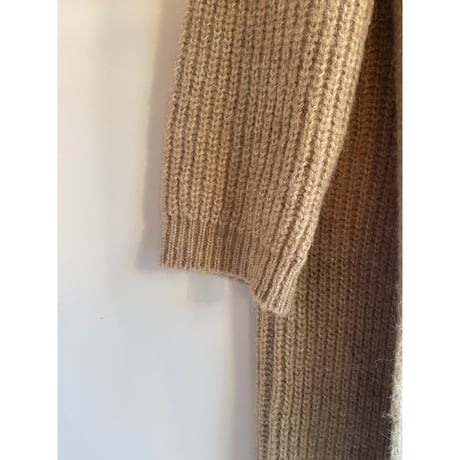 side button knit long  cardigan