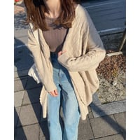 cable knit volume long cardigan