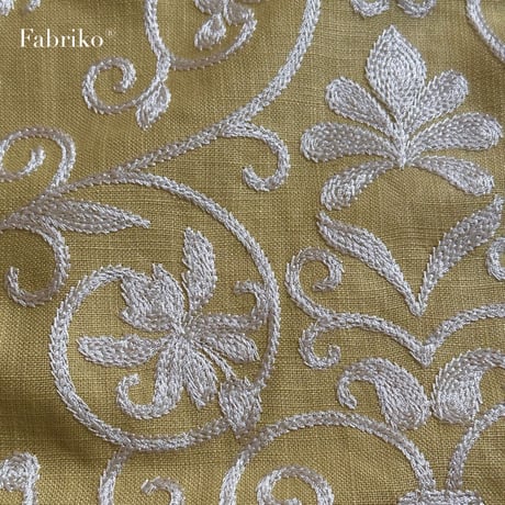 刺繍生地・イエローレース