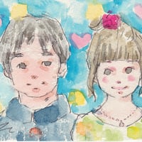 ふんわり水彩似顔絵「ハガキサイズで1名さま」 | イノウエマサルのお店