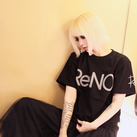 《Special Sale!!!》【Re:NO 】フォームプリントTシャツ（発泡プリント）<ブラック×ダークグレー>