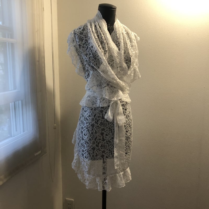 ピキージョ-エプロンセット Off White コードレース フラメンコ ピキージョ-エプロンセット Off White コードレース フラメンコ