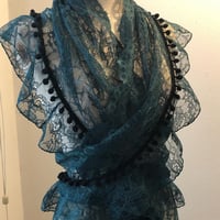 エプロン 黒×赤 フラワーラッセルレース フラメンコ衣装 | EAAH Flamenco