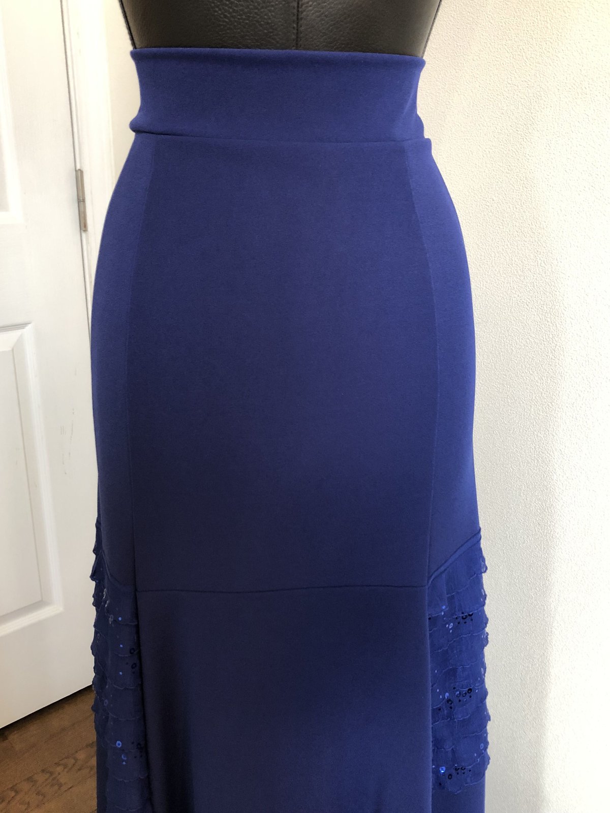 フラメンコファルダ インクブルー(スパンコール付き) フラメンコ 衣装