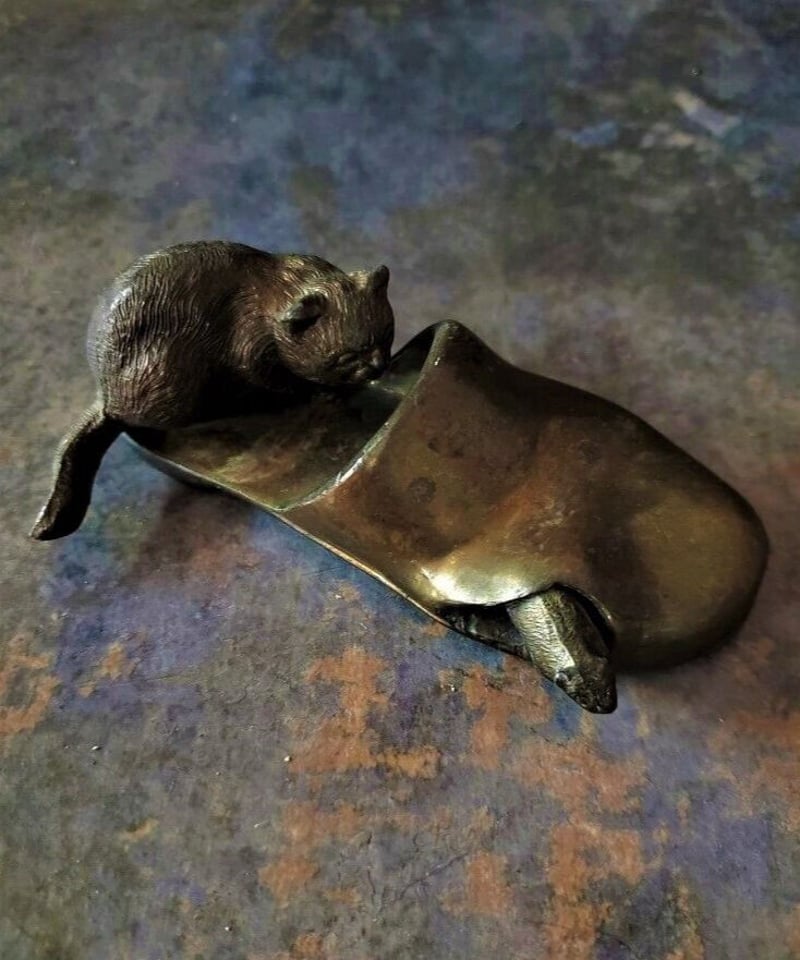 ネコとネズミのペーパーウェイト アンティーク品 | アンティーク