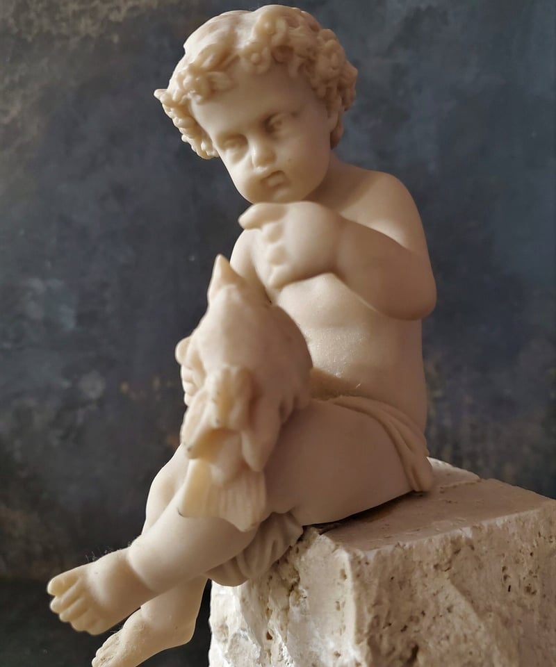 子供と鳩の像 ヴィンテージ品 | アンティーク ベルベット Velvet