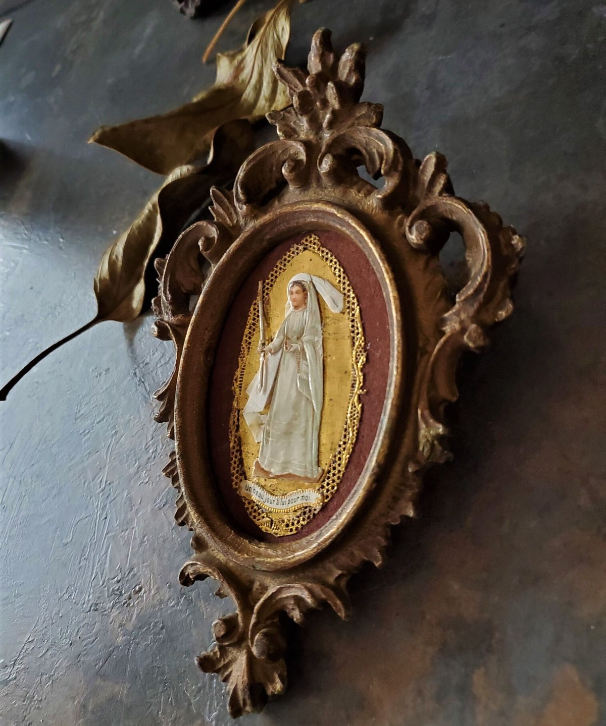 初聖体拝領のフレーム アンティーク品 | アンティーク ベルベット Velvet