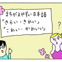 【7226】間違(まちが)えやすい　日本語(にほんご)「きらい・きれい」「こわい・かわいい」