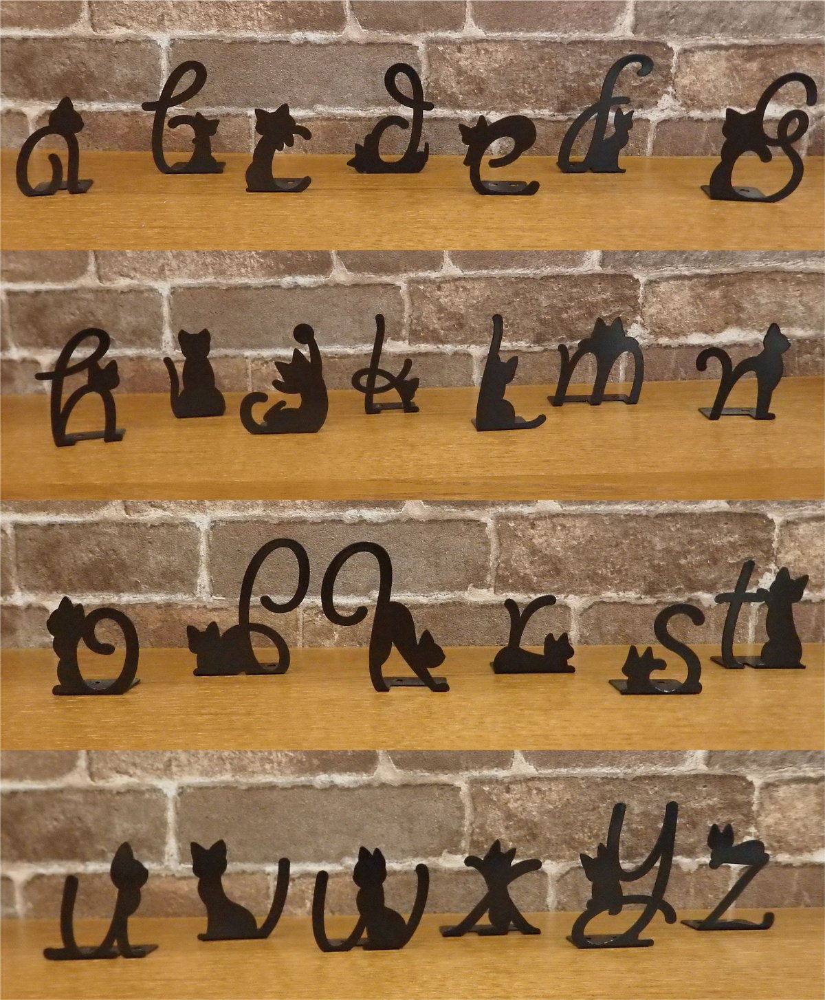 猫 アルファベット(a～z) カラー：ブラック | DEN DEN NET でんでんネット