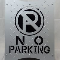 P看板　小　NO PARKING　カラー：シルバー＆ブラック