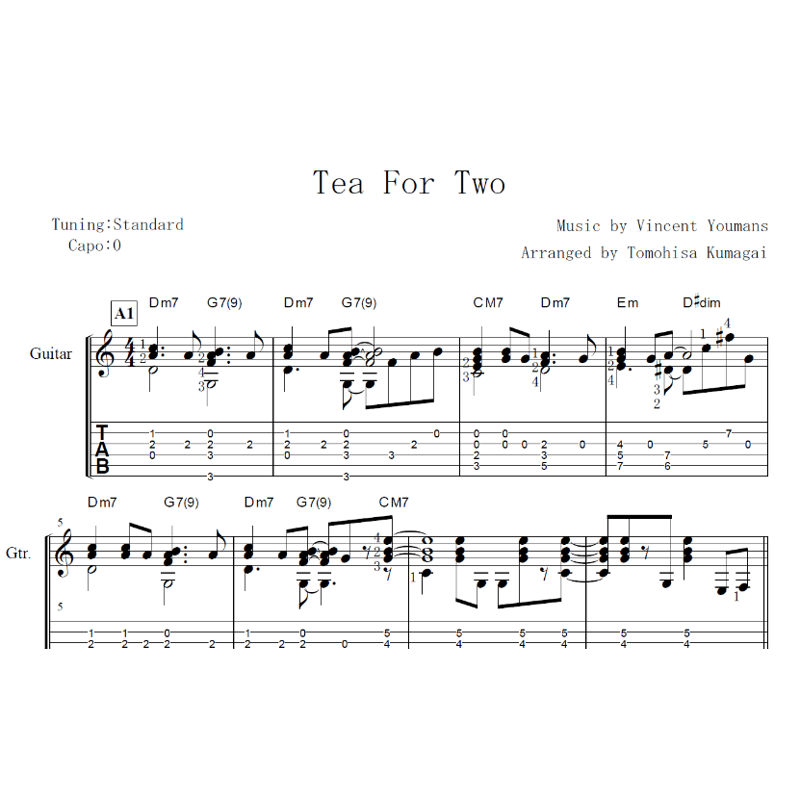Tea for Two-二人でお茶を（ソロギター楽譜） | Fingerstyle Guita