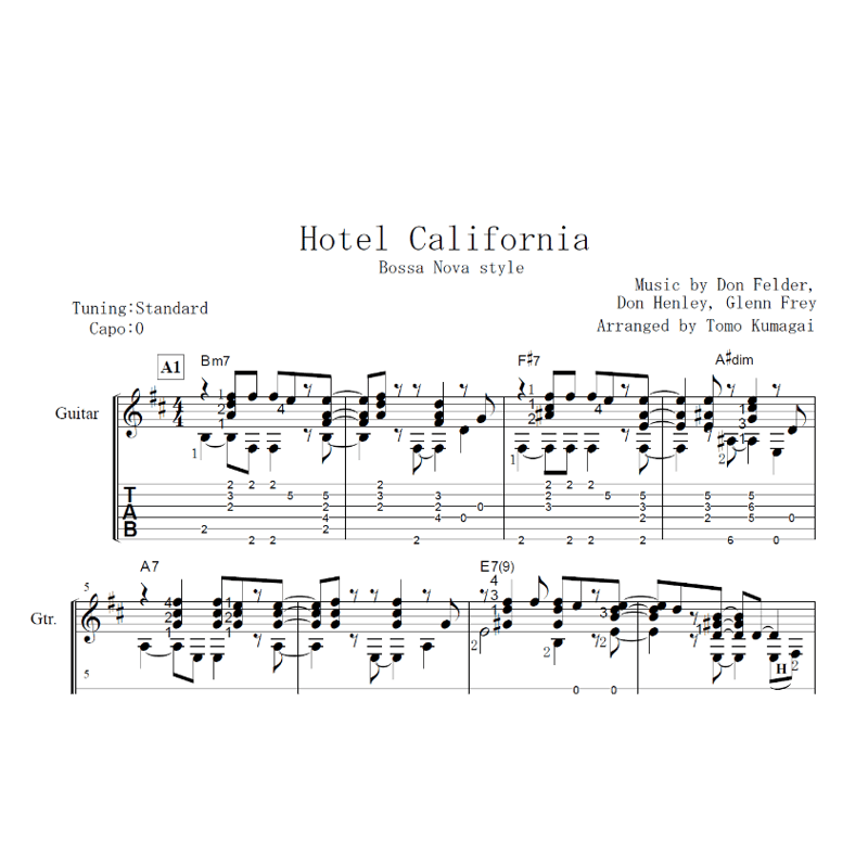 イーグルス ホテルカリフォルニア 楽譜 1977年初版 イーグルス ホテル