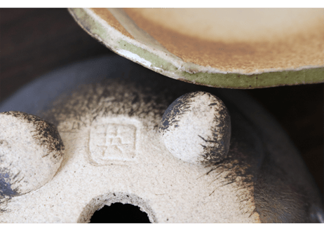 黒金・茶オリベ 4号 小判玉足【2022-4】