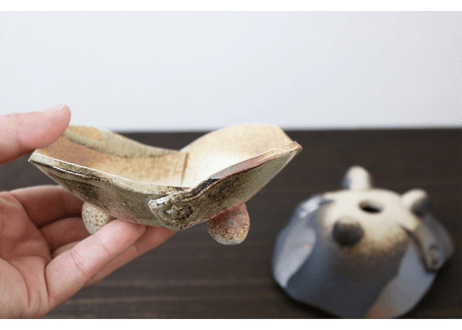 黒金・茶オリベ 4号 小判玉足【2022-4】