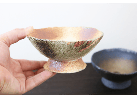 黒金・茶オリベ 4.5号 丸台付【2030-4.5】
