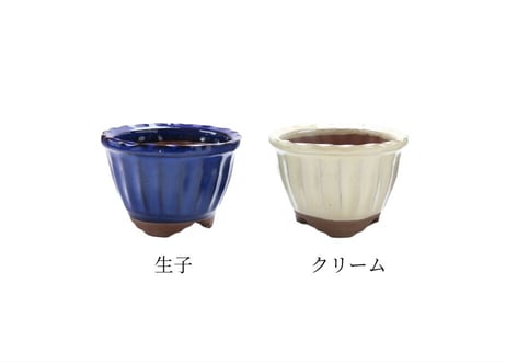 【4色から選んで下さい】縦筋鉢 3.5号