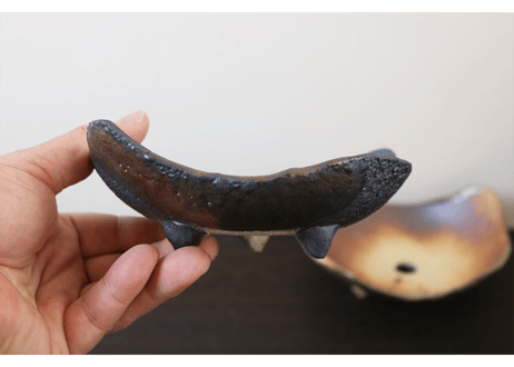 黒金・茶オリベ 4.5号 木の葉【2028-5】