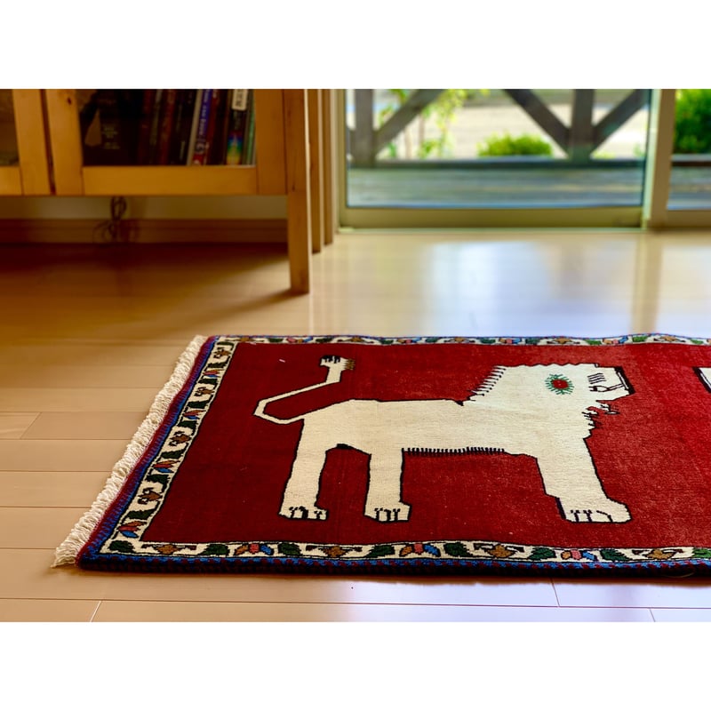 ペルシャ絨毯　シラーズ産　新品　アニマルデザイン　ラグ ペルシャ絨毯【トライバルラグ】シラーズ 200×147(cm) *P-1442M