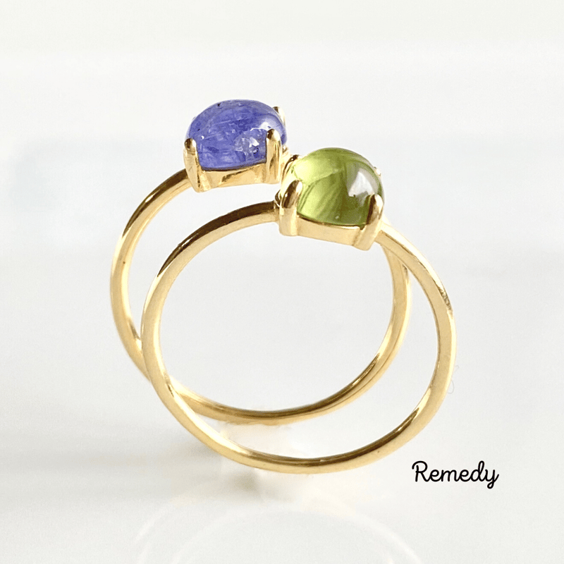 タンザナイトリング16.8とペリドットリング17 2点おまとめ