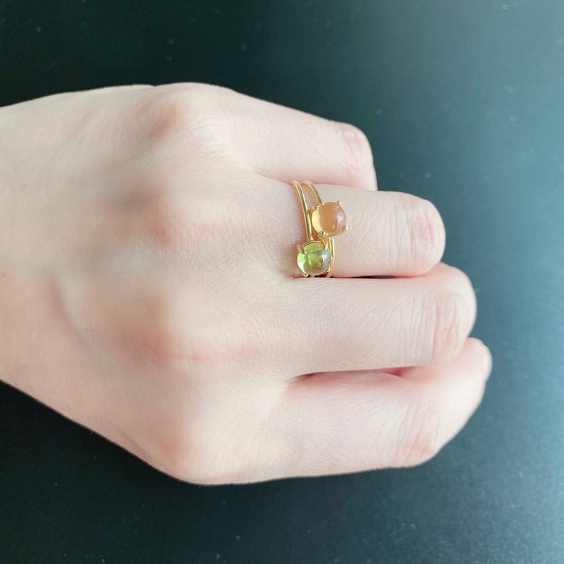ペリドットリングとペンダントトップのセット サルディーニャ産☆彡本珊瑚とペリドットのリングセット silver