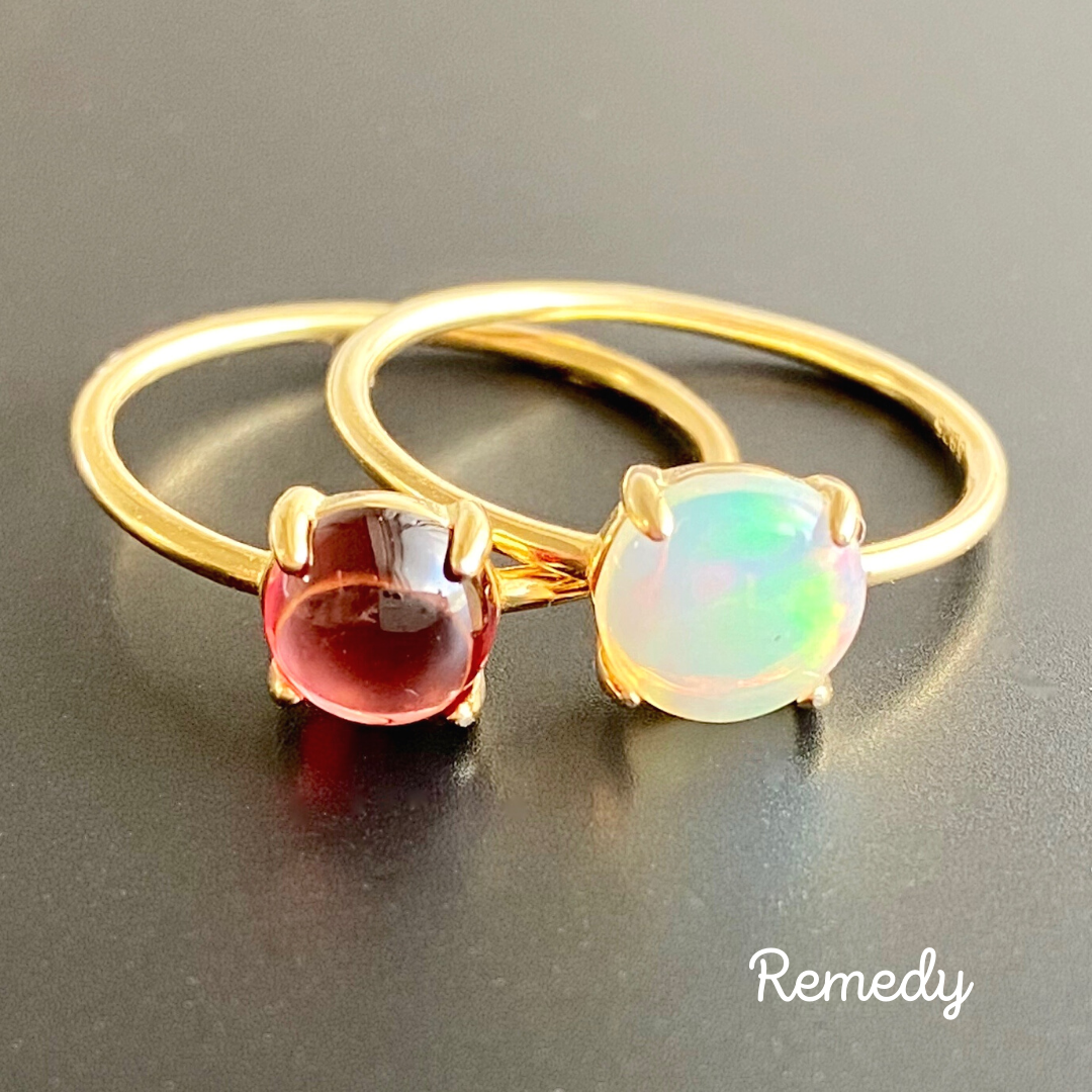 f様 オパール ガーネット リング 18号 オパールとガーネットのリングセット【1月、10月誕生石】 | Remedy