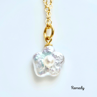 【フィオーレ】淡水真珠のお花のペンダント〜silver925/18KGP 6月誕生石