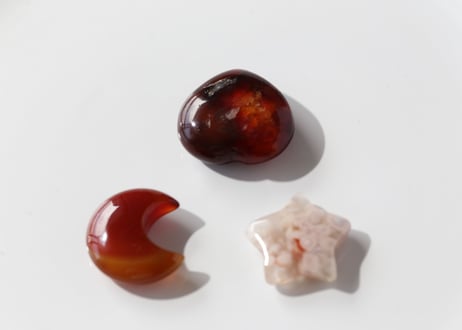 【生きる】カーネリアンとチェリーブロッサムアゲートの創造セットA