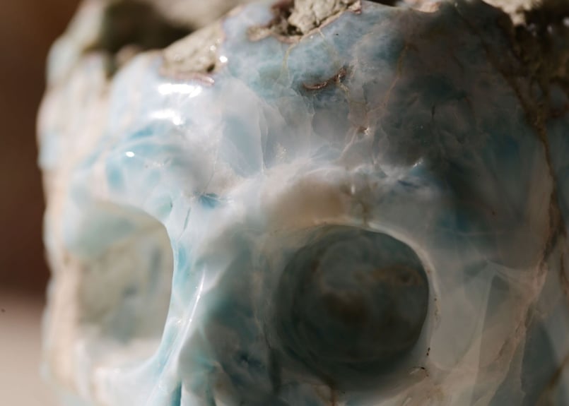 ドミニカ共和国産 ラリマー スカル 【ひょうきんな大賢者】 | Y.S.Y24