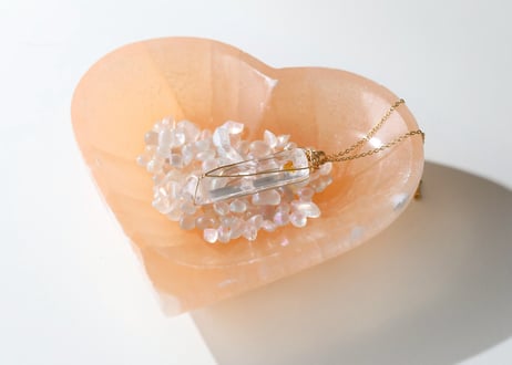 葉月ゆうによる技封入❣️【お金の器を広げる】オレンジセレナイト ハートの器 ※イベントクーポン使用不可