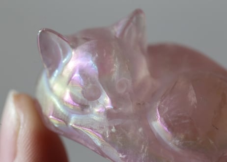 【守り猫】エンジェルオーラ ローズクォーツ 猫