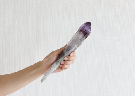 技封入❣️【金運上昇/厄除け】虹入り ファントムアメジスト ワンド ※イベントクーポン使用不可