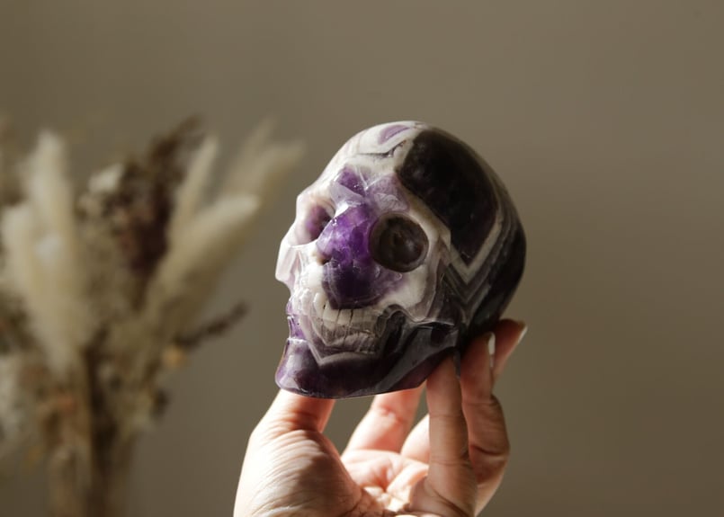 天然石スカル アメジストクラスター naturalrock scull