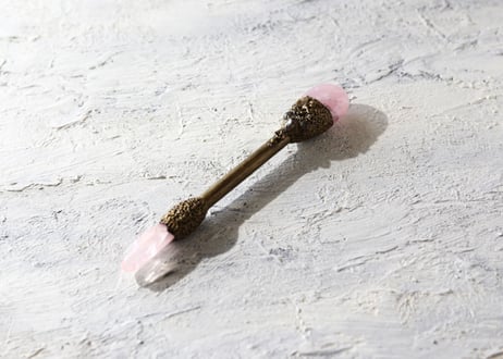 【J.U.rinne】〈Juriの妖精からのリーディングメッセージ付き〉ローズクォーツとピンクオーラの精霊ワンド