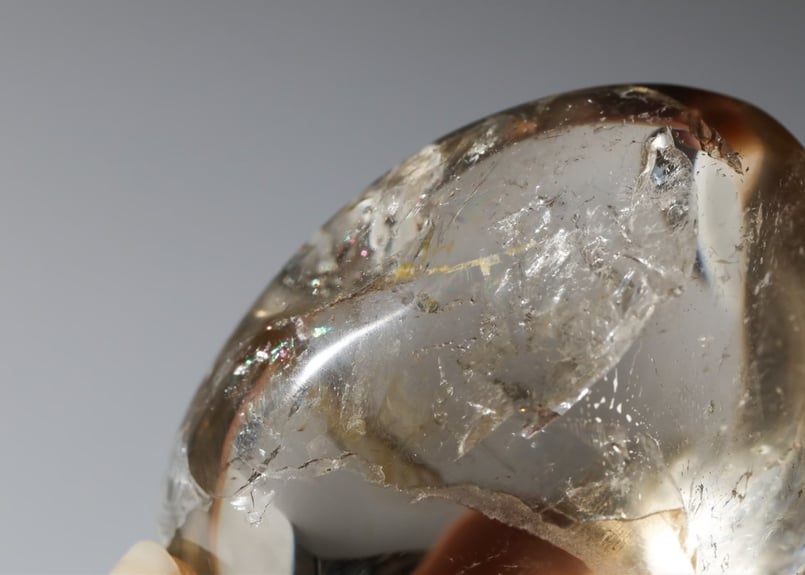 カルマ解放のシッティ入り】虹入り スモーキークォーツ 握り石 | Y.S.Y24