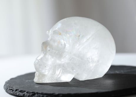 虹入り クリアクォーツ スカル