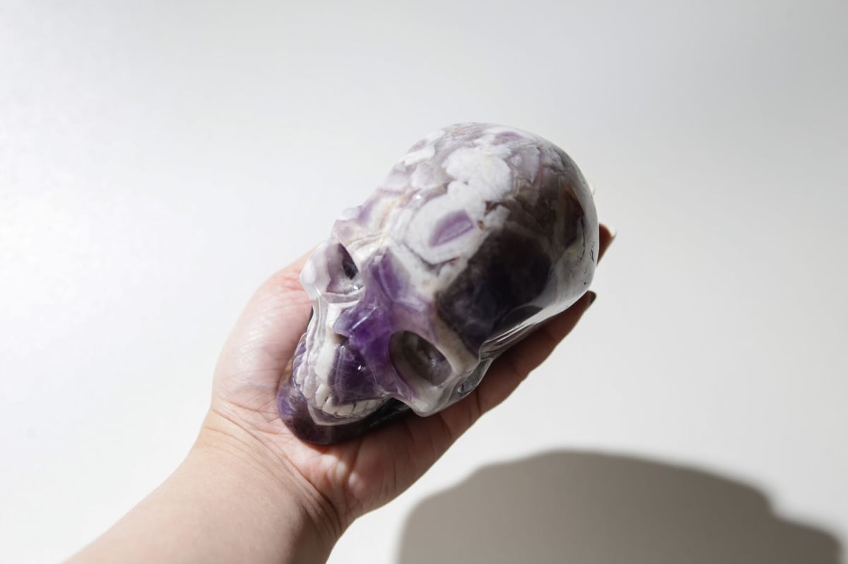 天然石スカル アメジストクラスター naturalrock scull