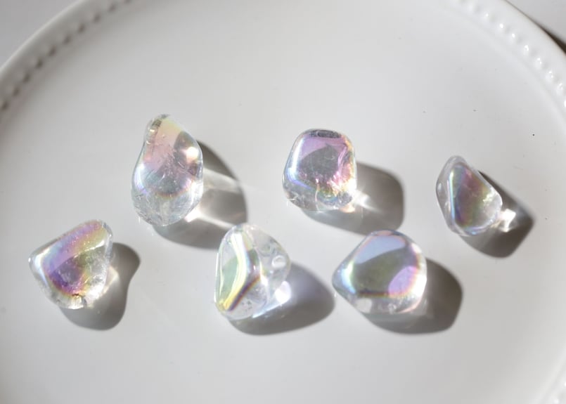 ハイクオリティ】エンジェルオーラクリアクォーツ タンブル（6個セット