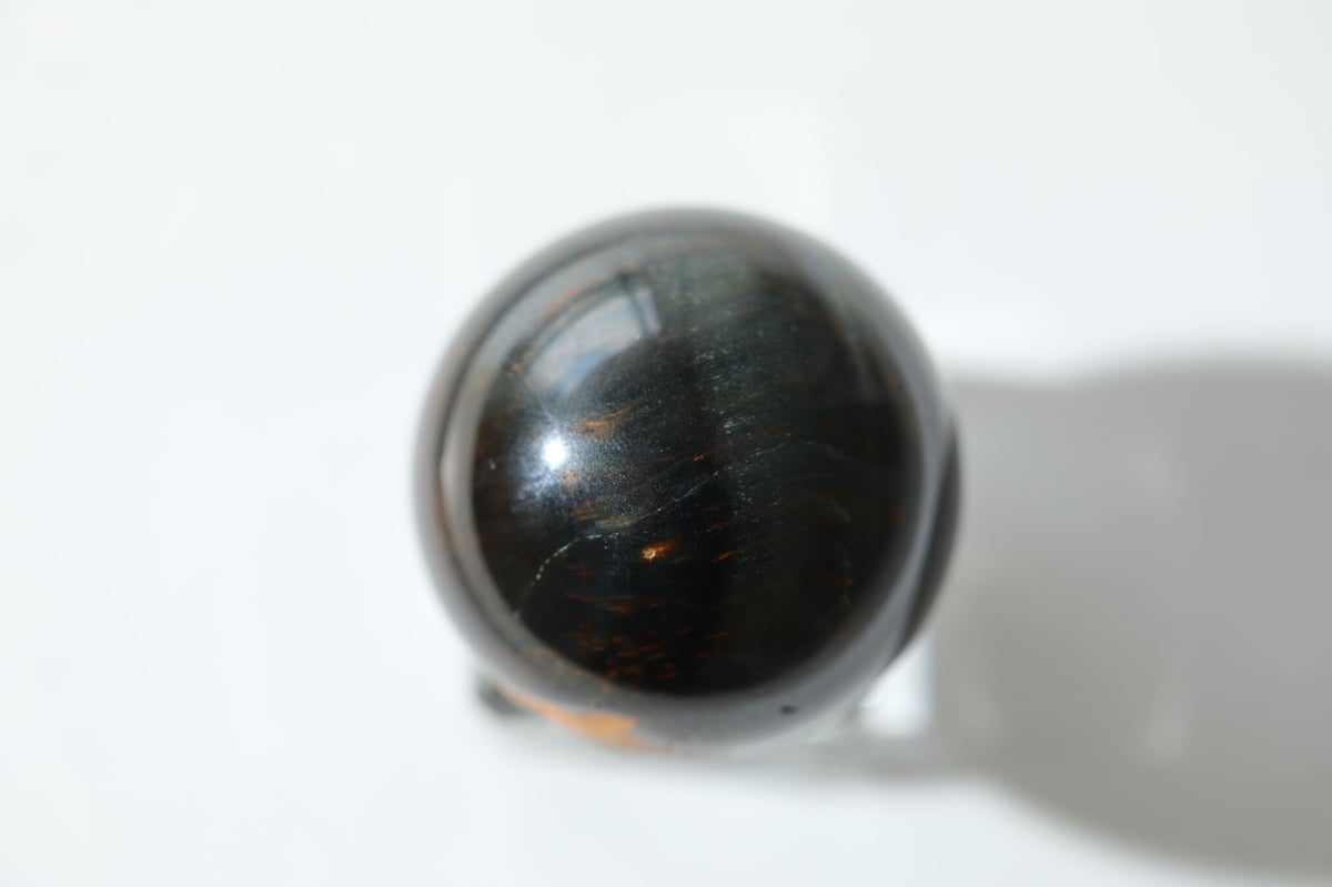 M Hさま専用美！ブルータイガーアイ スフィア　天然石置物　E31 前進】ブルータイガーアイ スフィア | Y.S.Y24