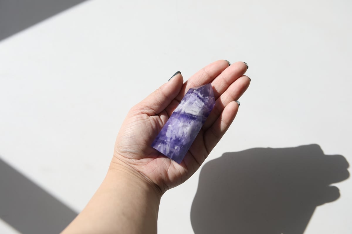 エンジェルフェザーフローライト　ポイント　天然石 エンジェルフェザーフローライト 六角柱 ポイント 天然石 蛍石 希少