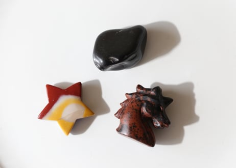 【You can do it!】ブラックトルマリンとコーヒーオブシディアン ユニコーンセット