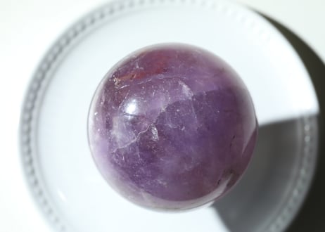 【心で繋がる】ブラジル産 虹入りアメジスト スフィア