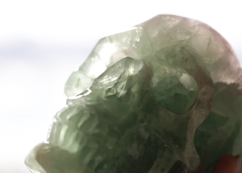 天然石 フローライト スカル 魔除け フローライト スカル 【陰徳】 | Y.S.Y24