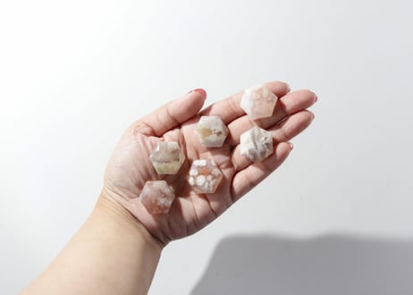 【魔法の時間】チェリーブロッサムアゲート 六芒星（6個セット）