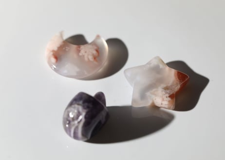 【魔女のお菓子パーティー】アメジストとチェリーブロッサムアゲートのスカルセットA