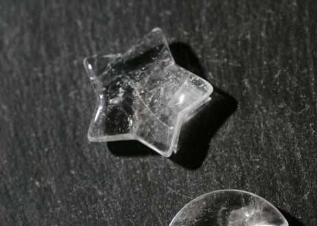 クリアクォーツの月と星　【クリアリング】