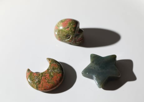 【creative】ユナカイトとモスアゲートのスカルセット