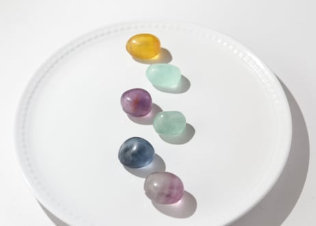 【いろどり】カラフルフローライト タンブル B（6個セット）