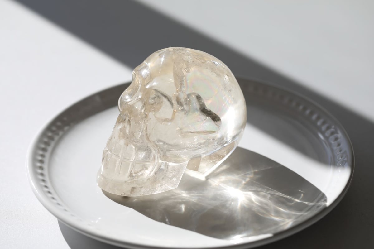 【天然石】 ハイクオリティナチュラルシトリンスカル 虹入りナチュラルシトリン スカル | Y.S.Y24