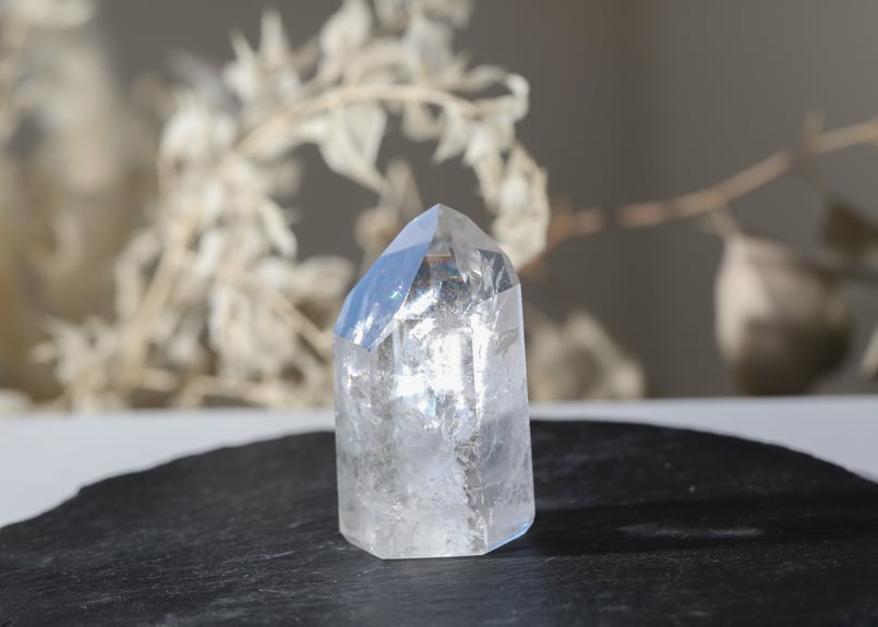 透明　☆虹入り☆ 水晶クラスター&ルチルクォーツ　ポイント 美しい意図を放つ人】トカンティンス産 虹入りクリアクォーツ ポイント