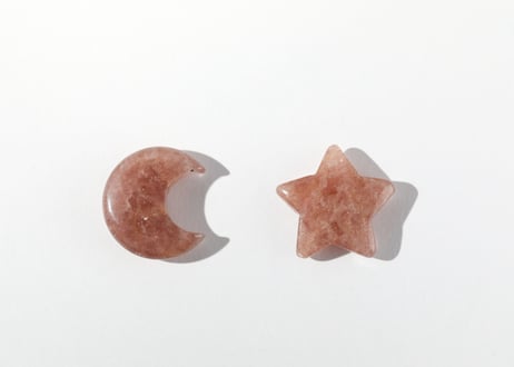 【愛らしさ】ストロベリークォーツ 月と星